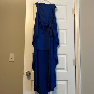 White Birch Sleeveless Dress with wrap front and adjustable tie neck